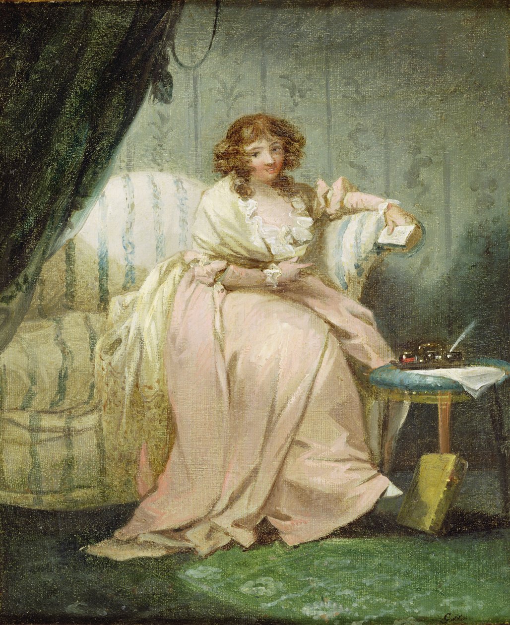 Kobieta o imieniu Anna, żona artysty, ok. 1790-1800 autorstwa George Morland