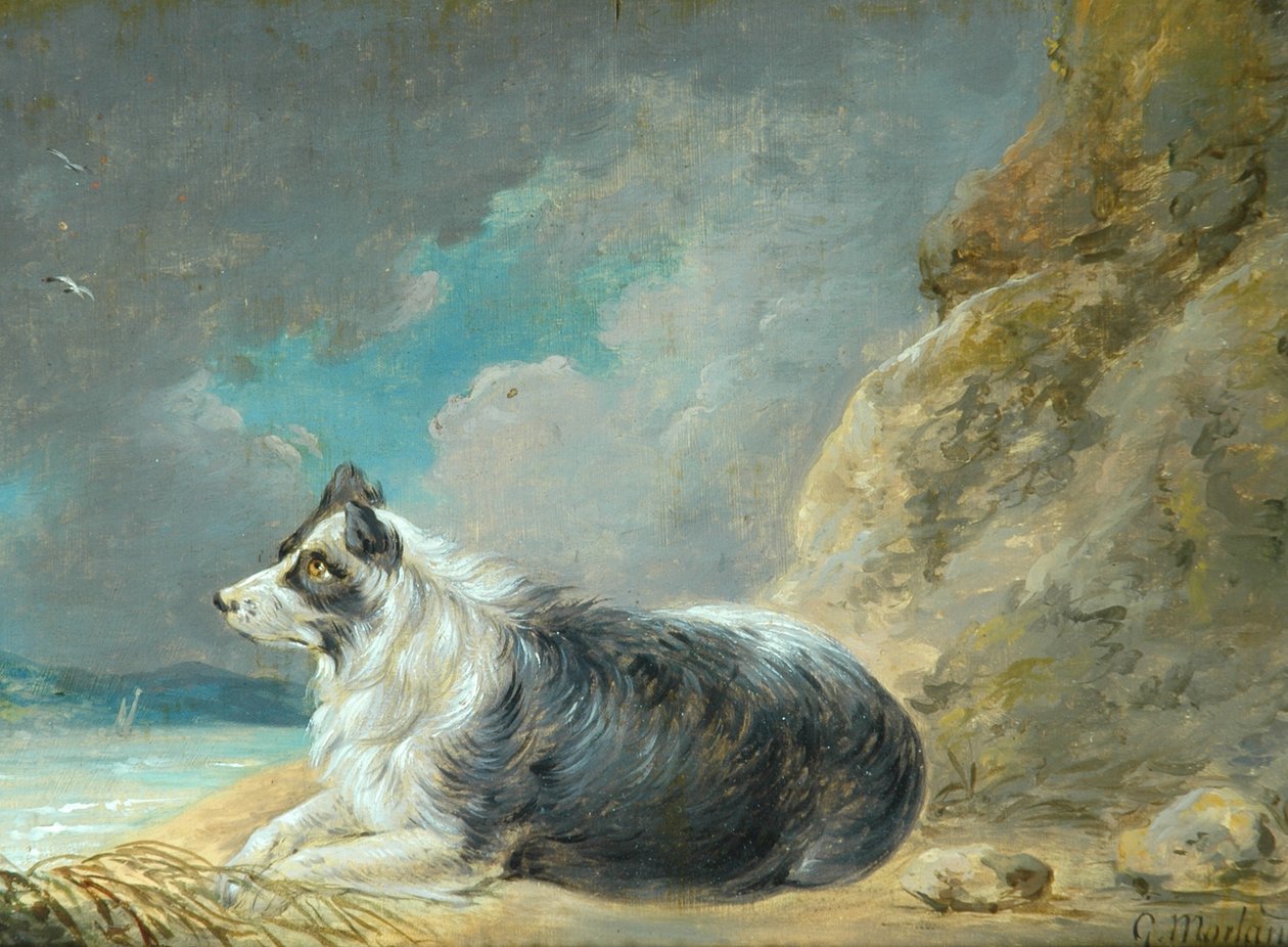 Przyjaciel (olej na płycie drewnopodobnej) autorstwa George Morland