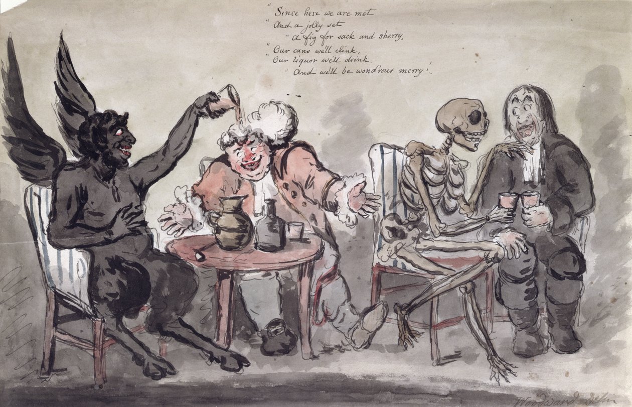 Doktor i jego przyjaciele, rytowany przez Issaca Cruikshanka (ok. 1756-ok. 1811) ok. 1798 autorstwa George Moutard Woodward