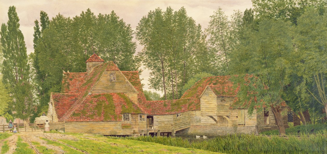 Młyn nad Tamizą w Mapledurham, 1860 autorstwa George Price Boyce