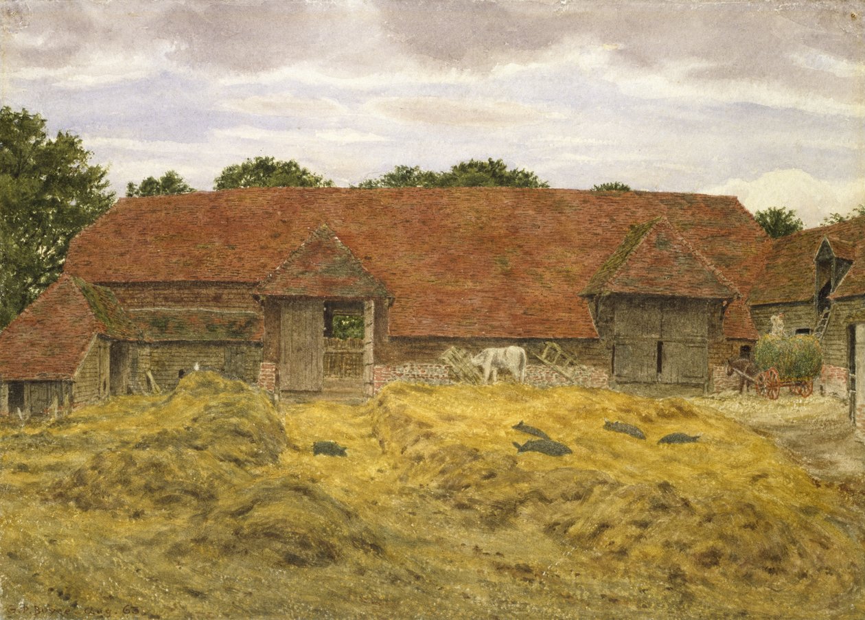 Red Barn at Whitchurch, 1868 (akwarela na papierze) autorstwa George Price Boyce