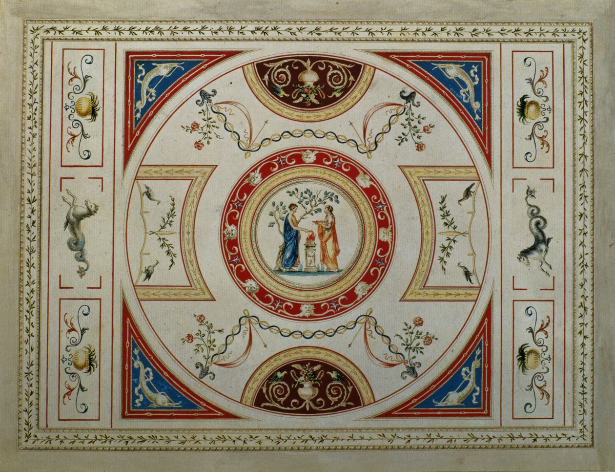 Neoklasycystyczny projekt strony tytułowej, 1776 (pióro, tusz i gwasz na papierze) autorstwa George Richardson
