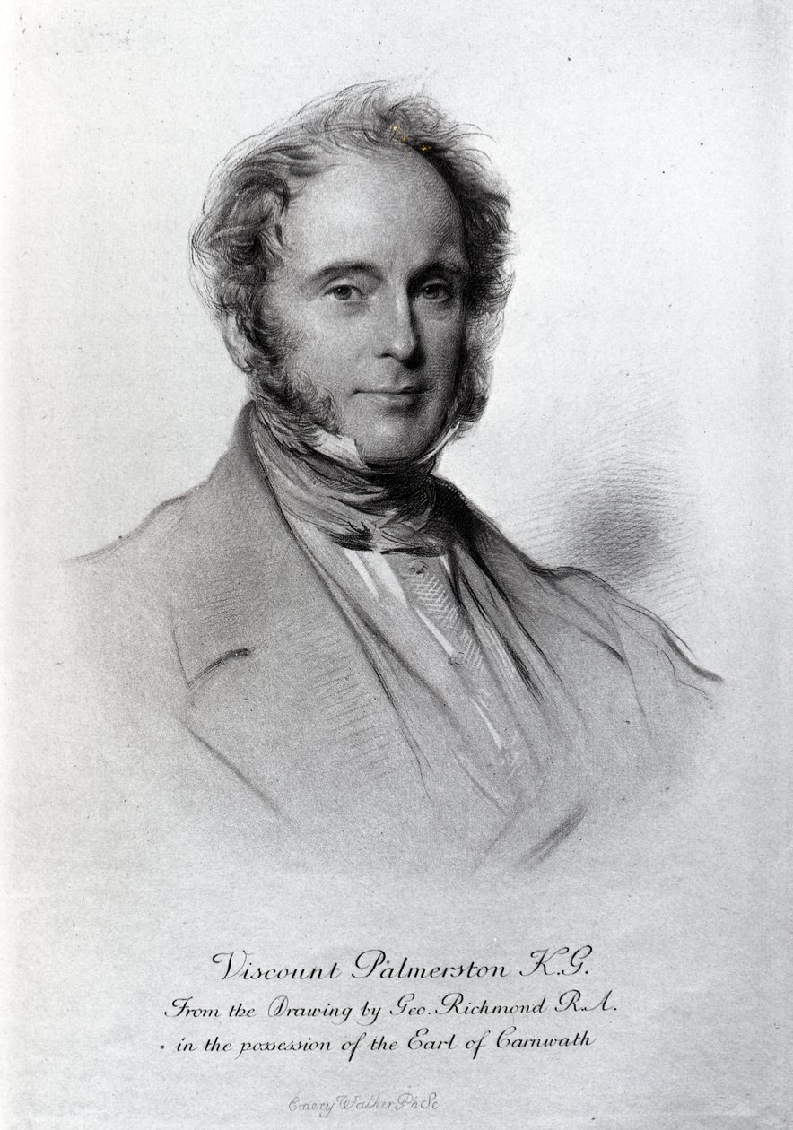 Wicehrabia Palmerston, grawerowane przez Emery Walker autorstwa George Richmond