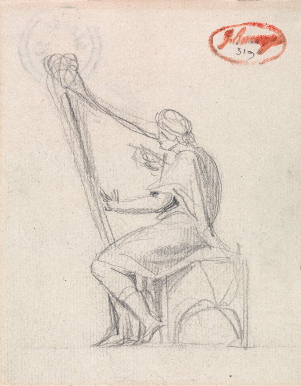David grający na harfie autorstwa George Romney