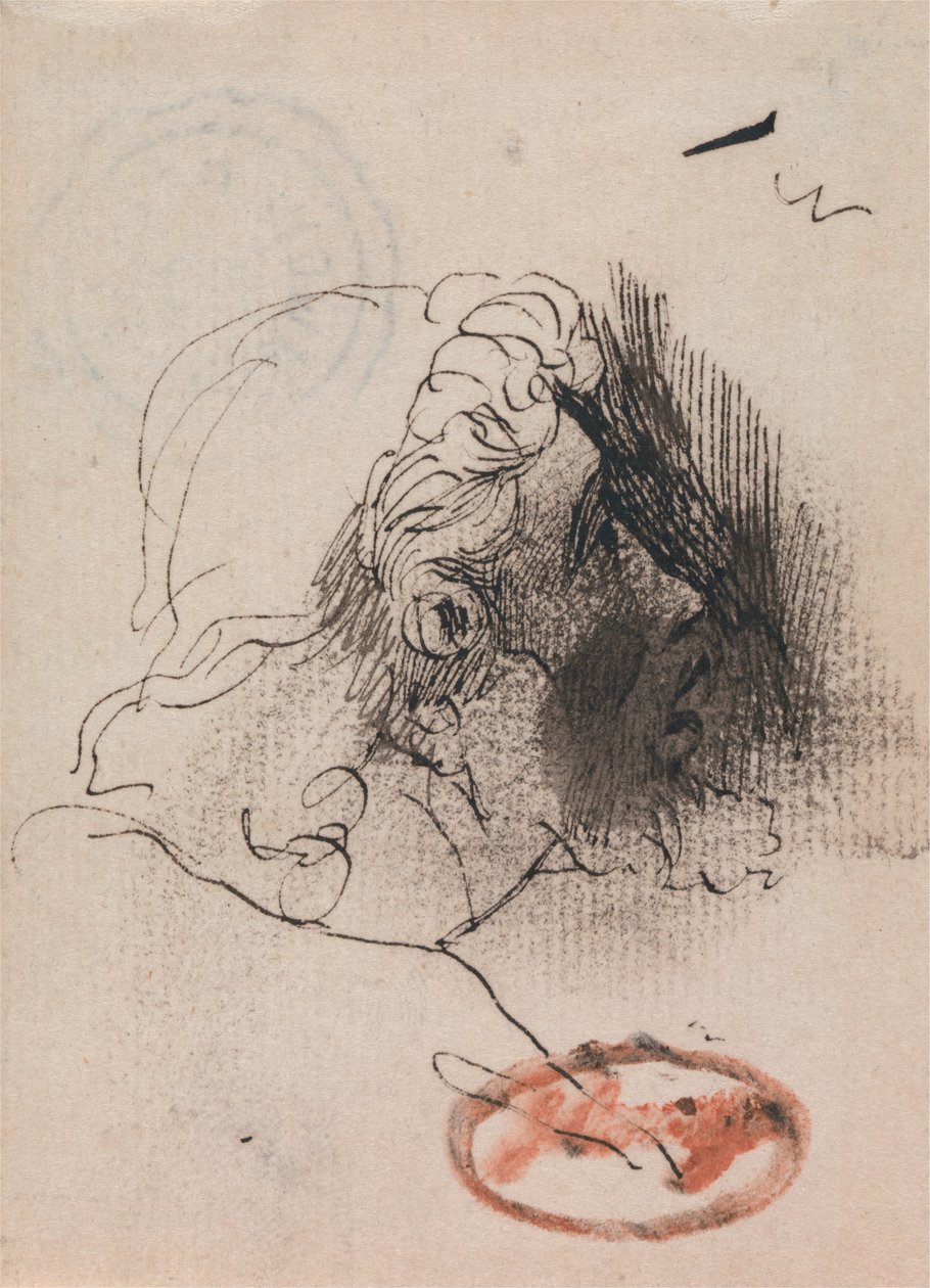 Głowa mężczyzny w profilu autorstwa George Romney
