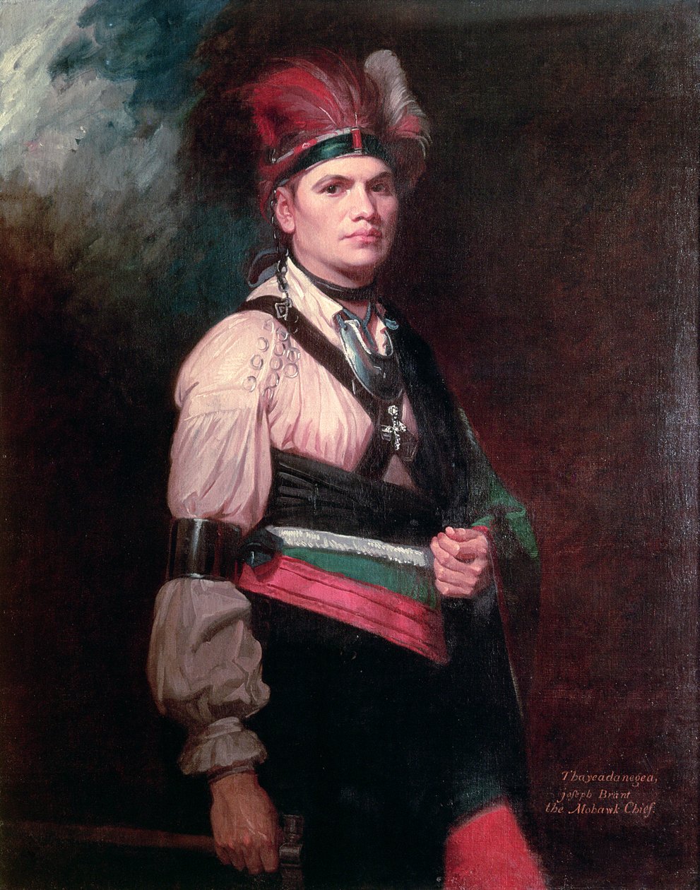 Joseph Brant, szef Mohawków, 1742-1807 autorstwa George Romney