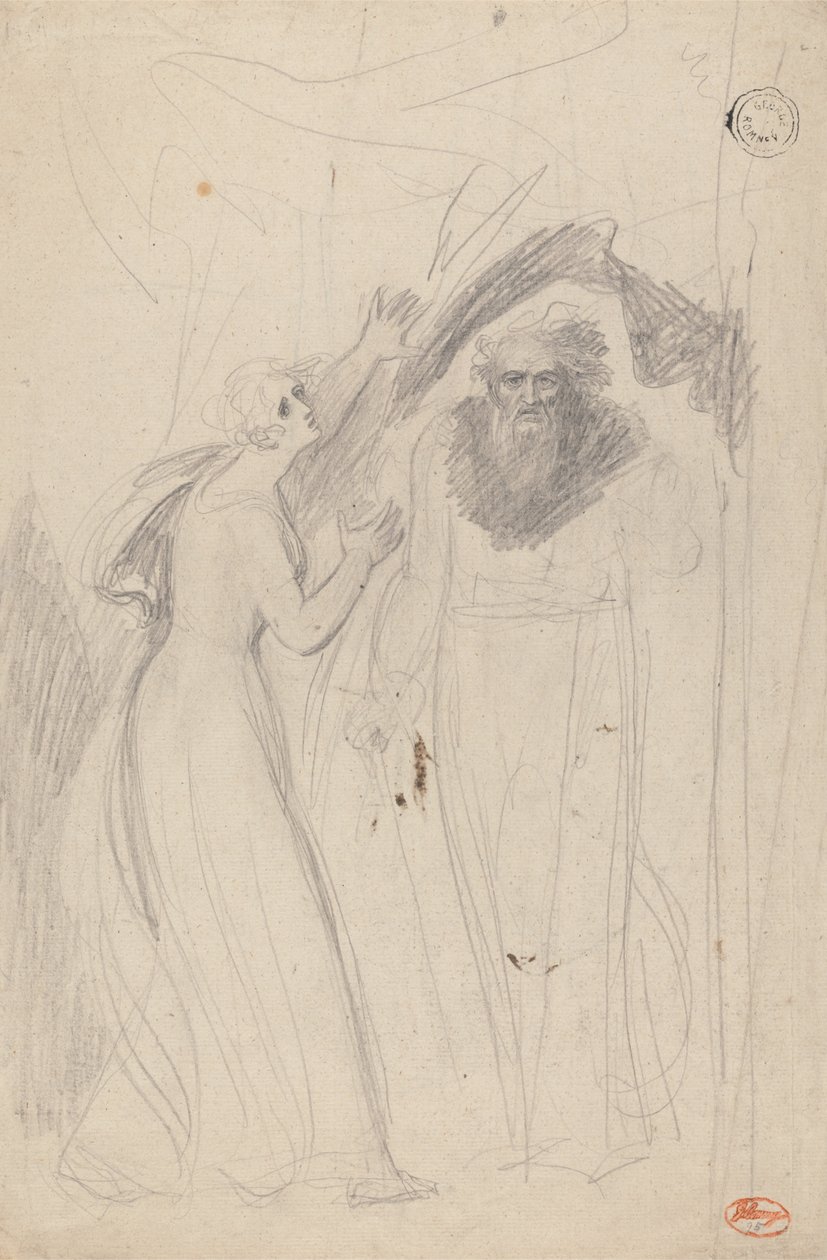 Pani stojąca przy filarze autorstwa George Romney