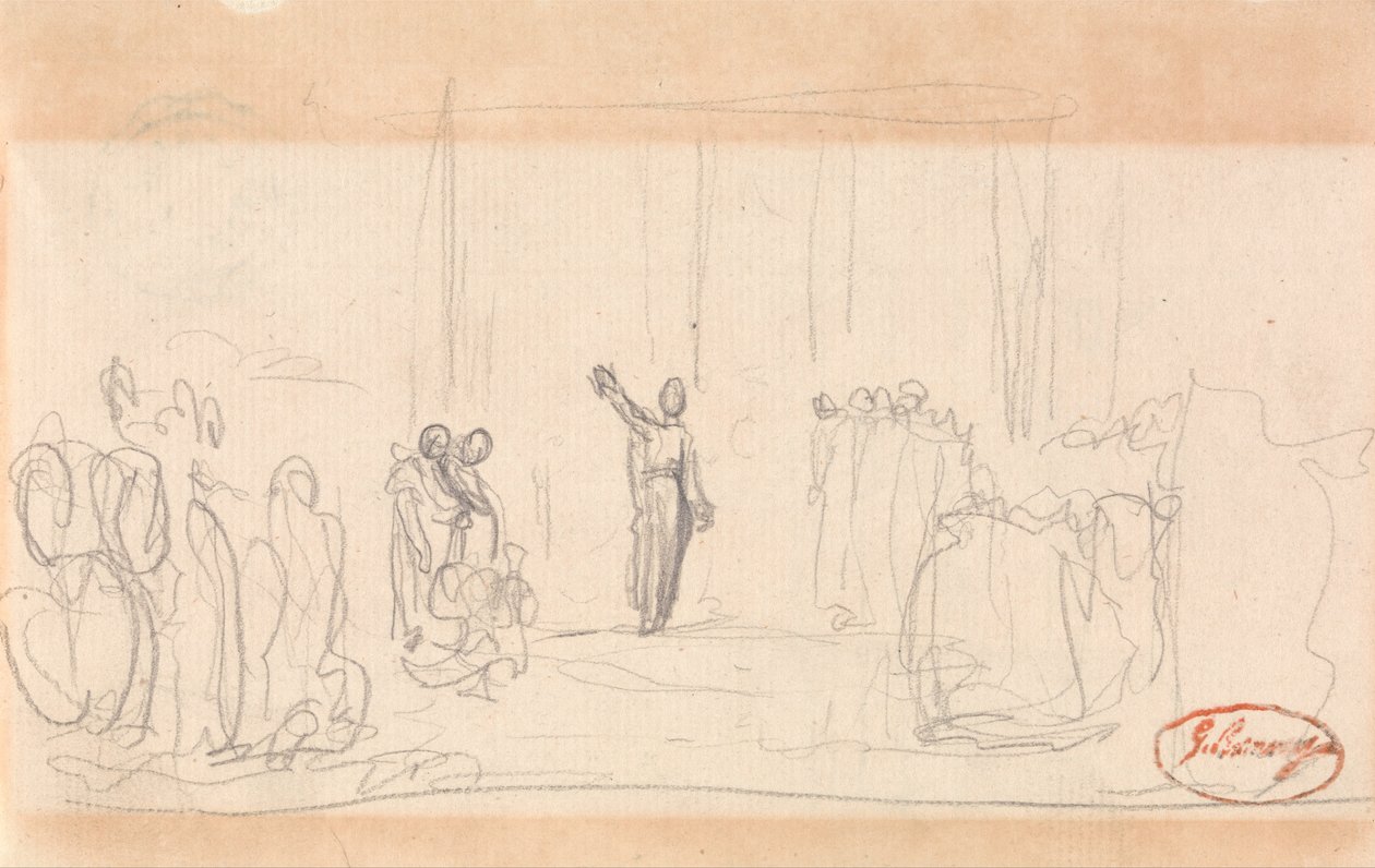 Prawdopodobnie tłum przed prorokini autorstwa George Romney