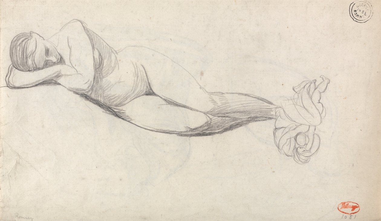 Leżąc nago autorstwa George Romney
