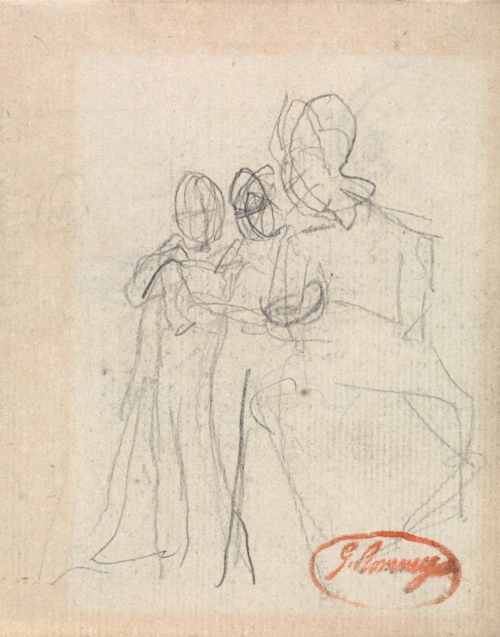 Siedząca postać z dwójką dzieci autorstwa George Romney