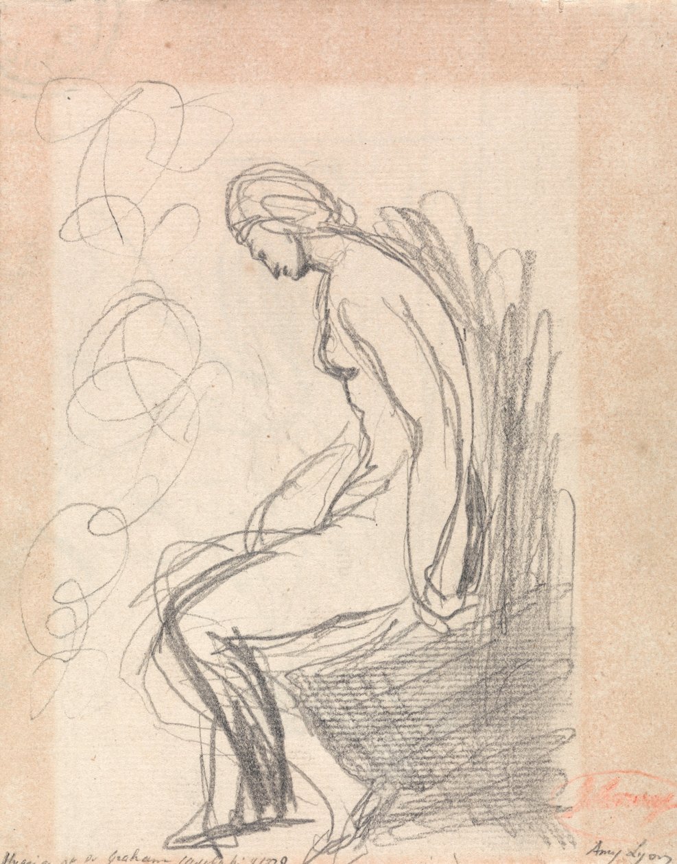Siedząca naga kobieta (Hygeia at Doctor Grahams) autorstwa George Romney