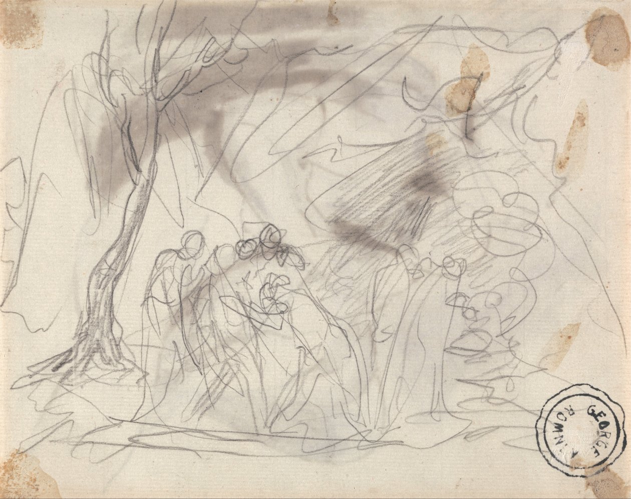 Szkic dla Canidii i młodzieży autorstwa George Romney