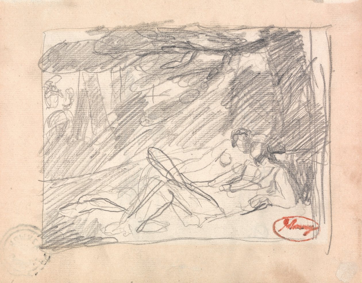 Dwoje kochanków w krajobrazie autorstwa George Romney