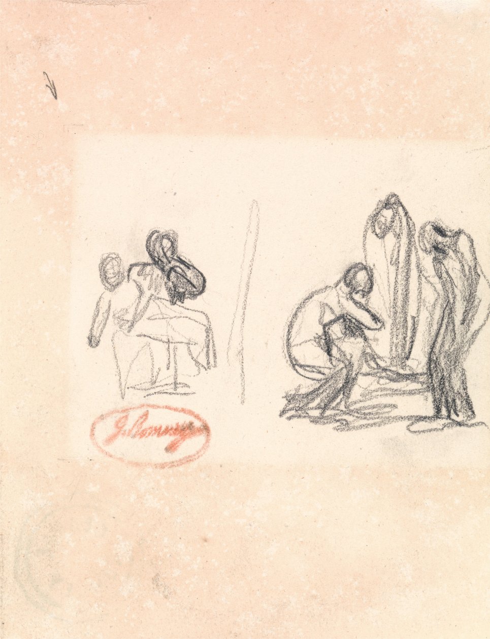 Dwa szkice dzieci w zabawie autorstwa George Romney
