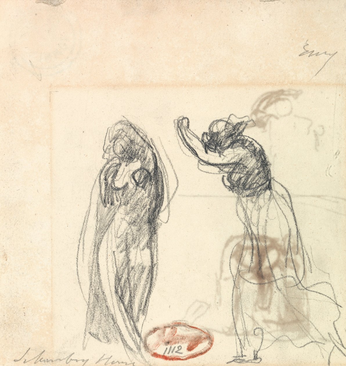 Dwa szkice kobiecej postaci autorstwa George Romney