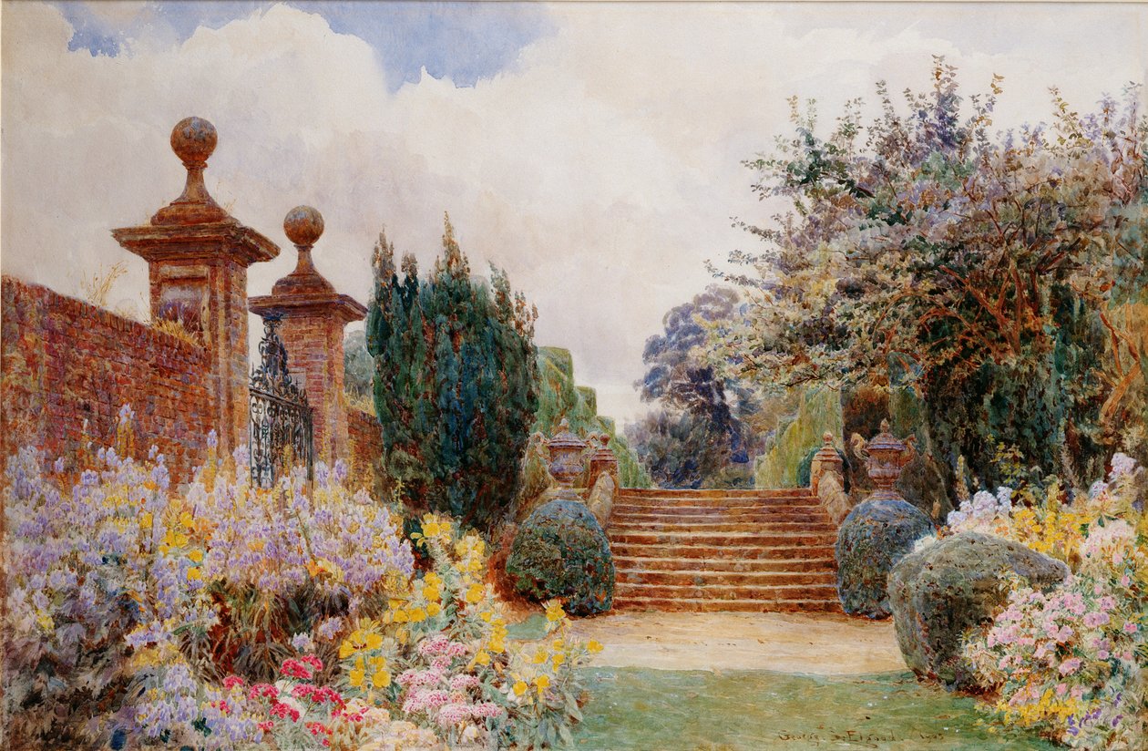 Schody na tarasie, Penshurst, 1903 autorstwa George Samuel Elgood
