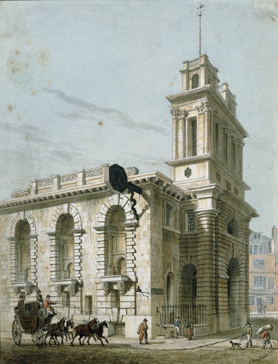 St. Mary Woolnoth: Lombard Street autorstwa George Shepherd