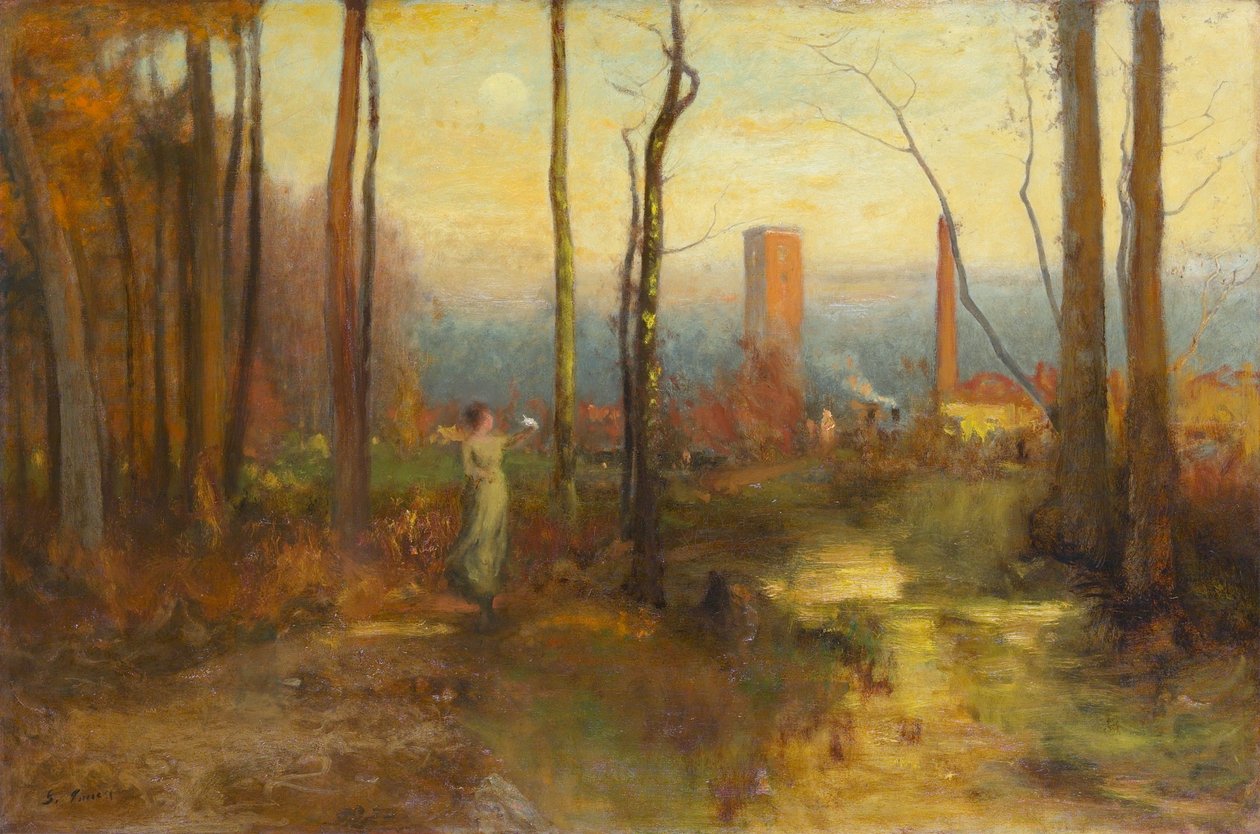 Mill Stream, Montclair, New Jersey, ok. 1888 r. autorstwa George Inness