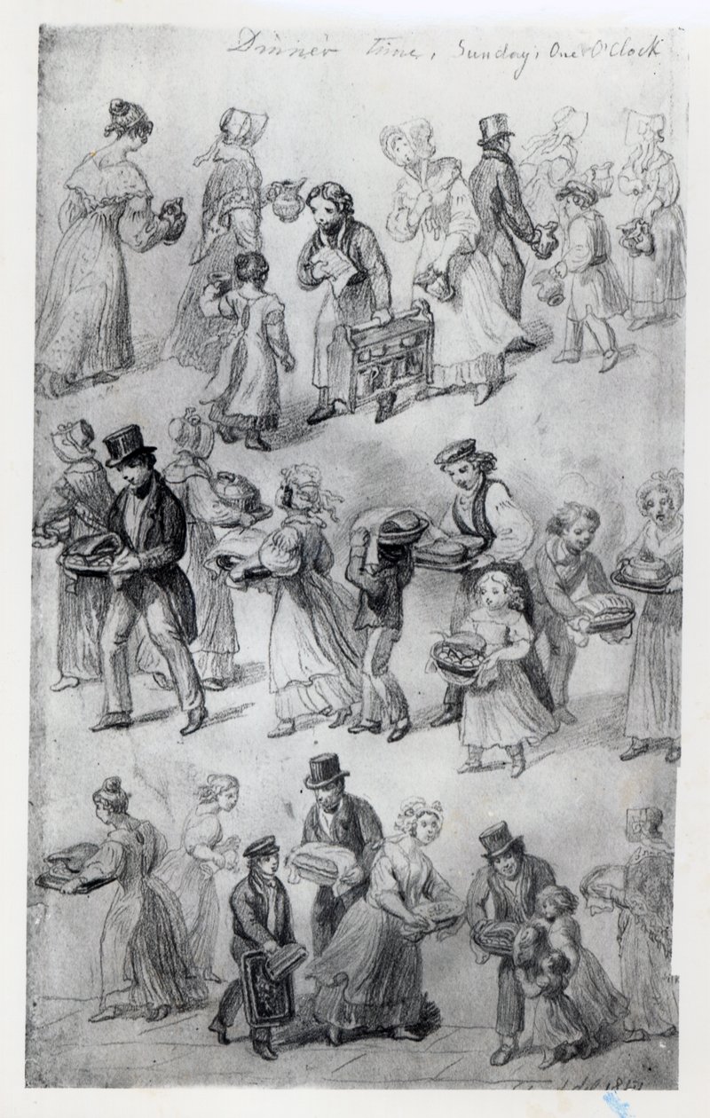 Dostarczanie kolacji, 1841 autorstwa George Snr Scharf