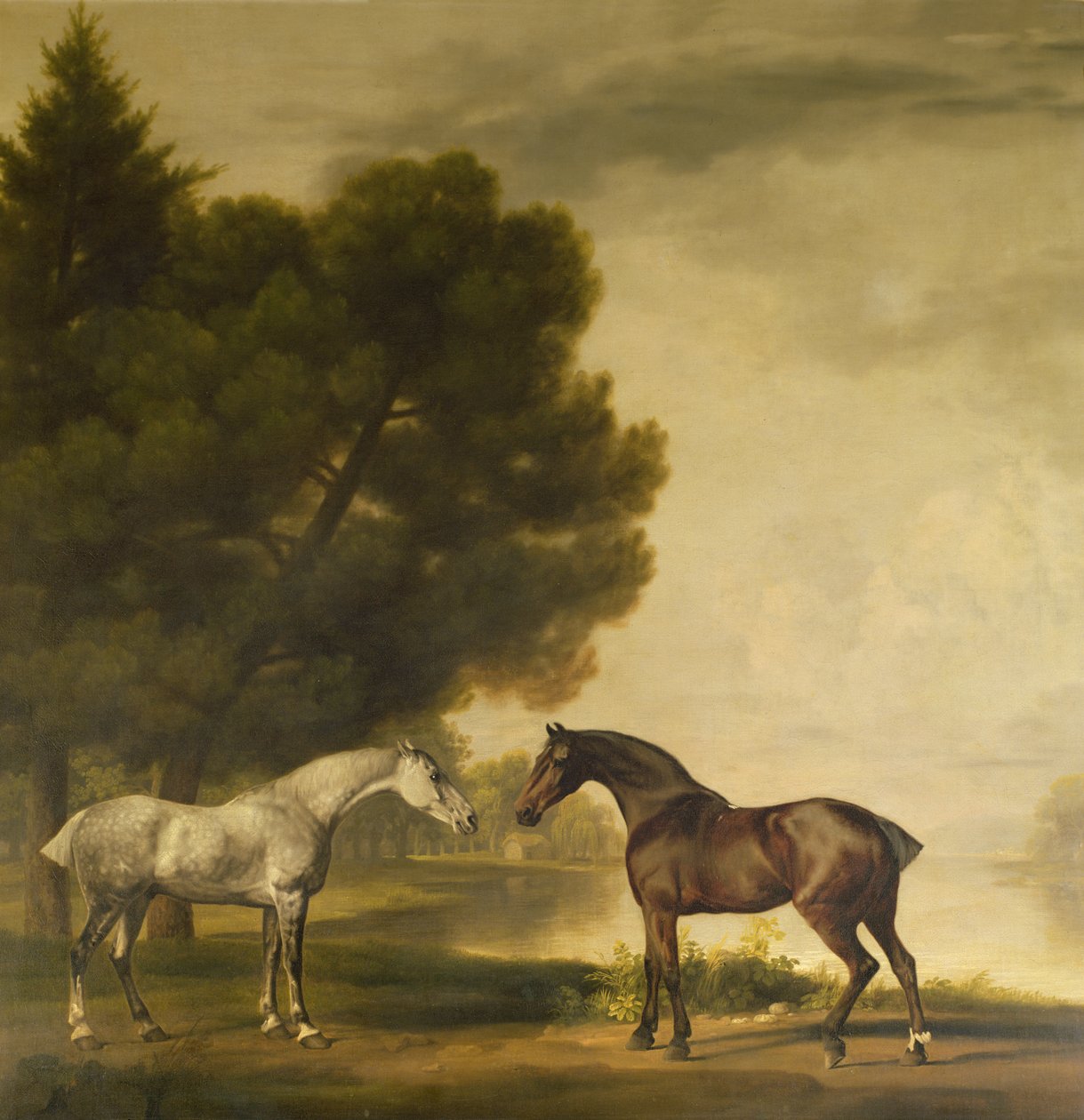 Szarość i zatoka w krajobrazie autorstwa George Stubbs