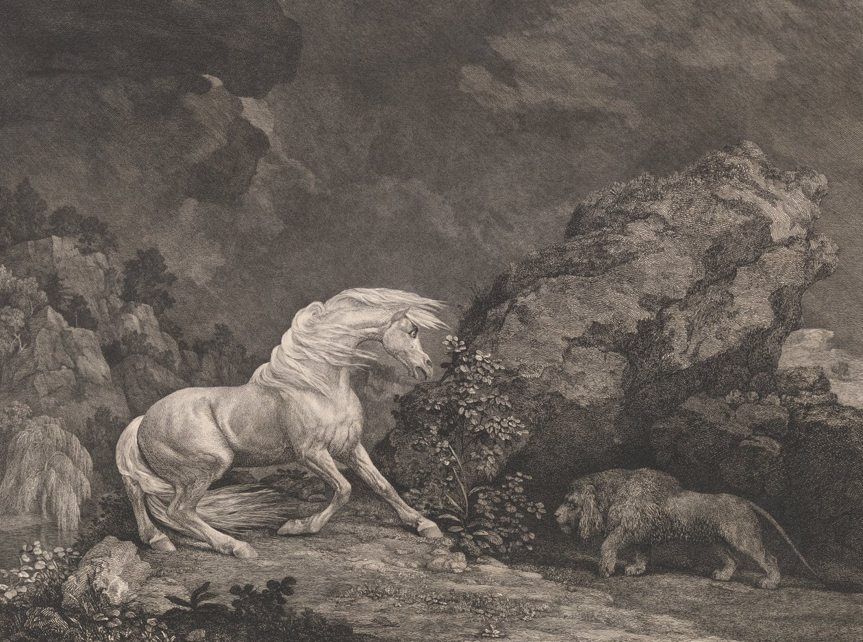 Koń spłoszony przez lwa autorstwa George Stubbs