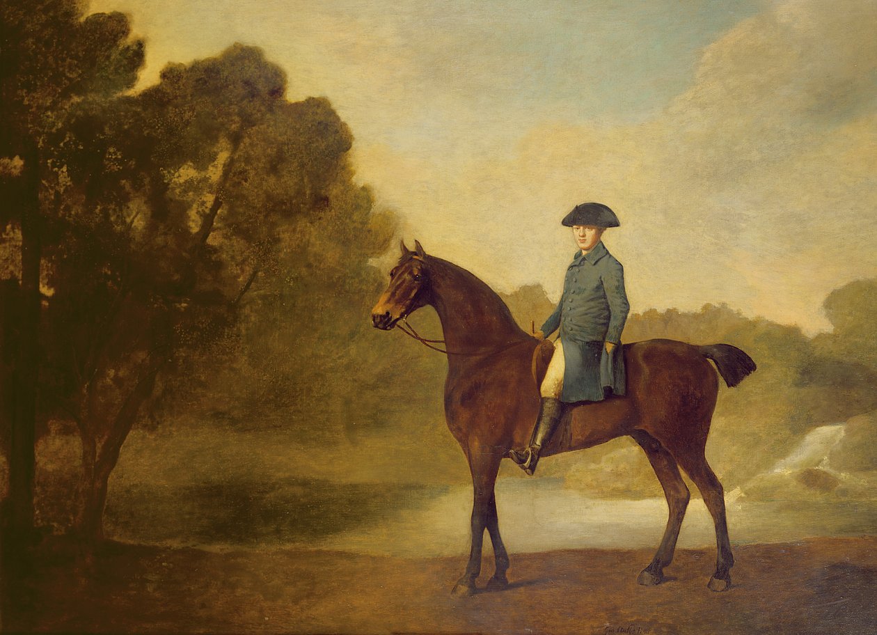 Dżentelmen na łowcy zatok, 1771 autorstwa George Stubbs