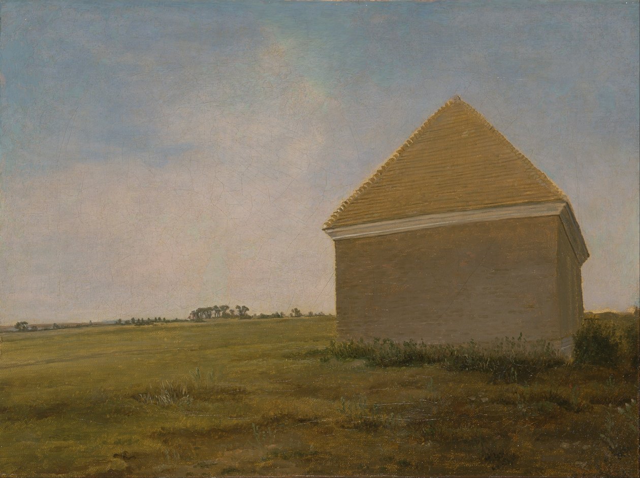 Newmarket Heath, z domem w gruzach autorstwa George Stubbs
