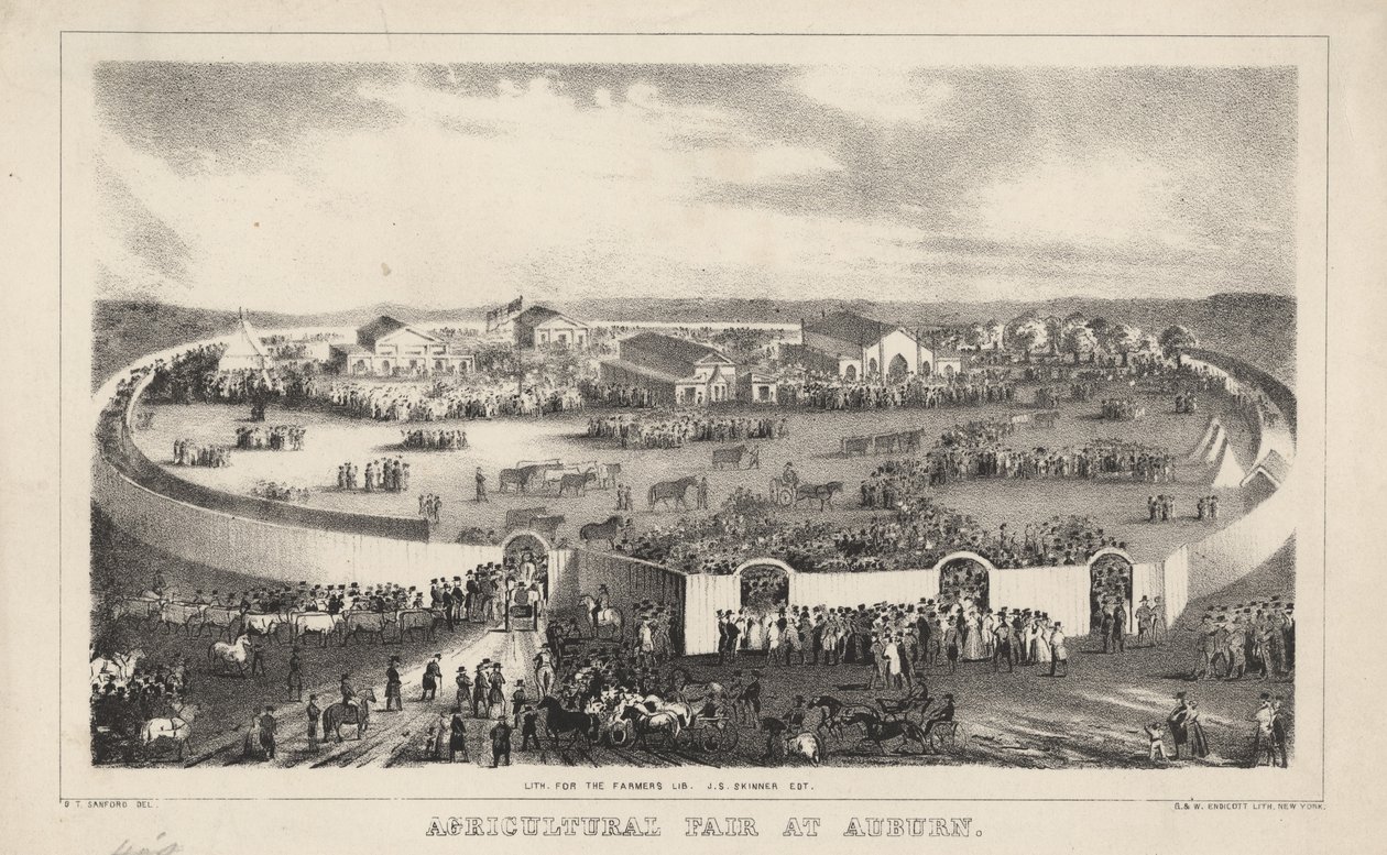 Targi Rolnicze w Auburn, litho autorstwa G. und W. Endicott, 1844 autorstwa George T. Sanford