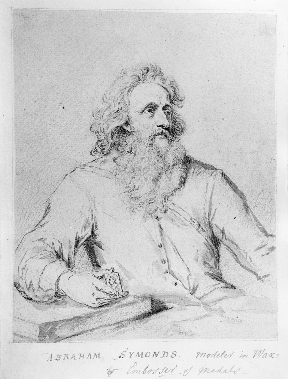 Abraham Symonds, według portretu Sir Godfreya Knellera (pióro, tusz i wash na papierze) autorstwa George Vertue