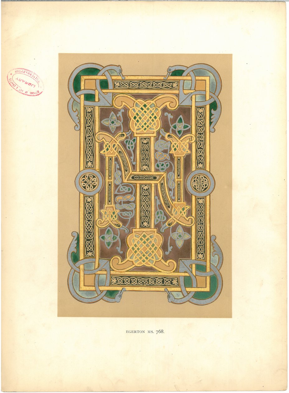 Tabliczka z „Rękopisy iluminowane w British Museum: miniatury, obramowania i inicjały” autorstwa George Augustus Wallis