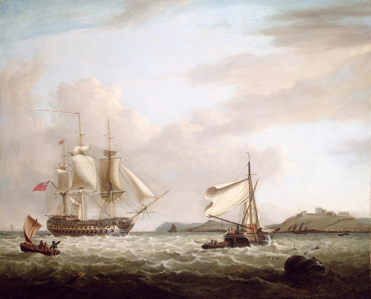 Angielski żołnierz z zamku Pendennnis, Falmouth 1801 autorstwa George Webster