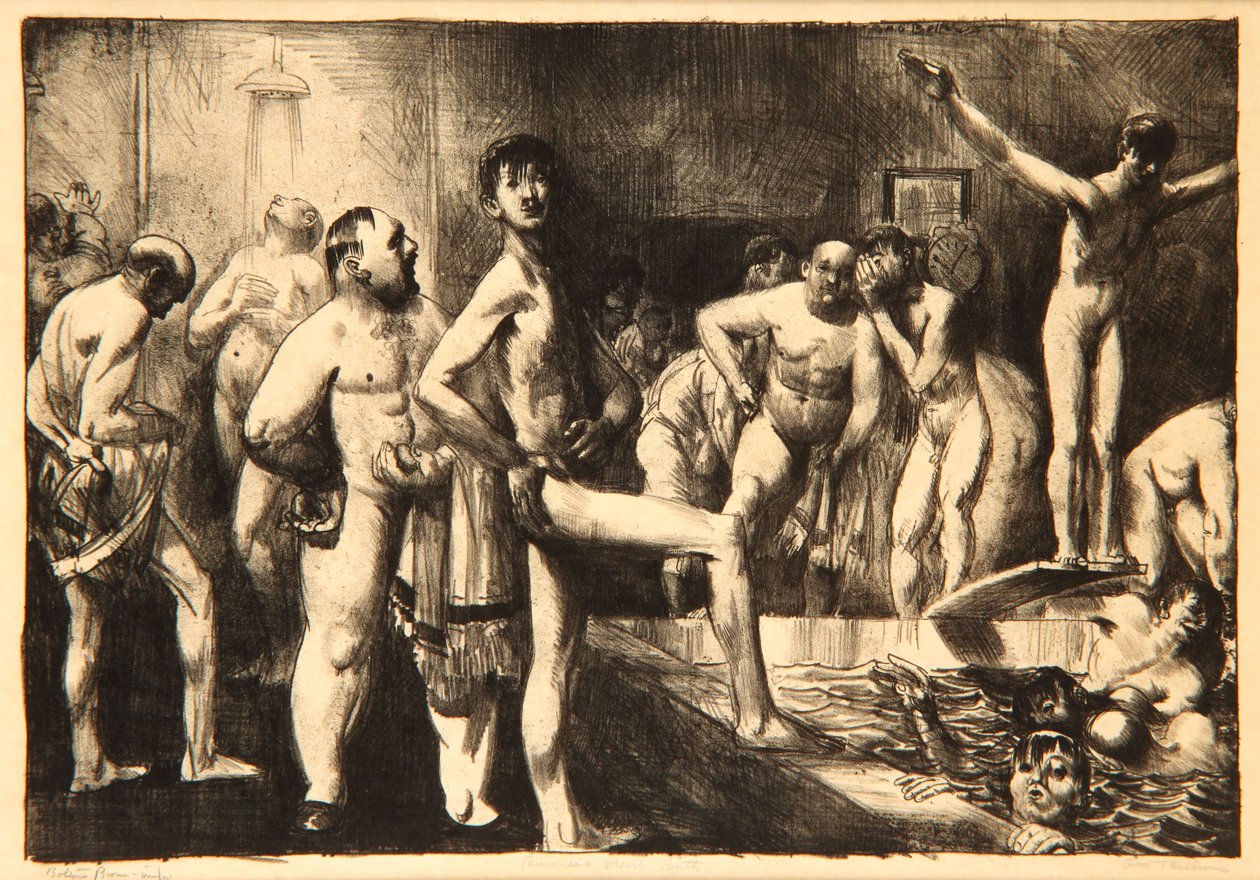 Kąpiel biznesowo-męska, 1923 autorstwa George Wesley Bellows