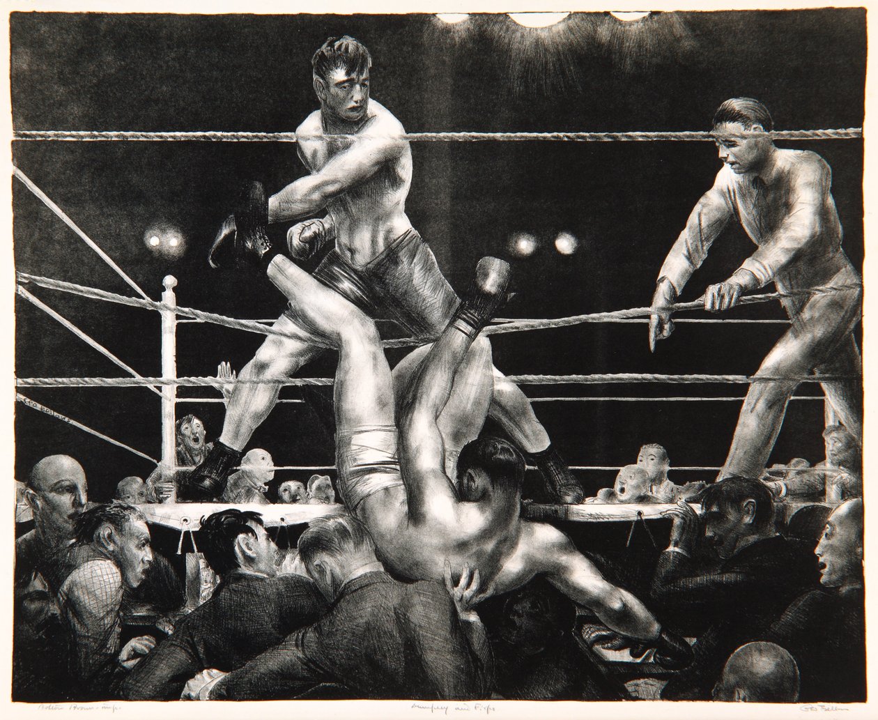 Dempsey i Firpo, 1923-24 autorstwa George Wesley Bellows