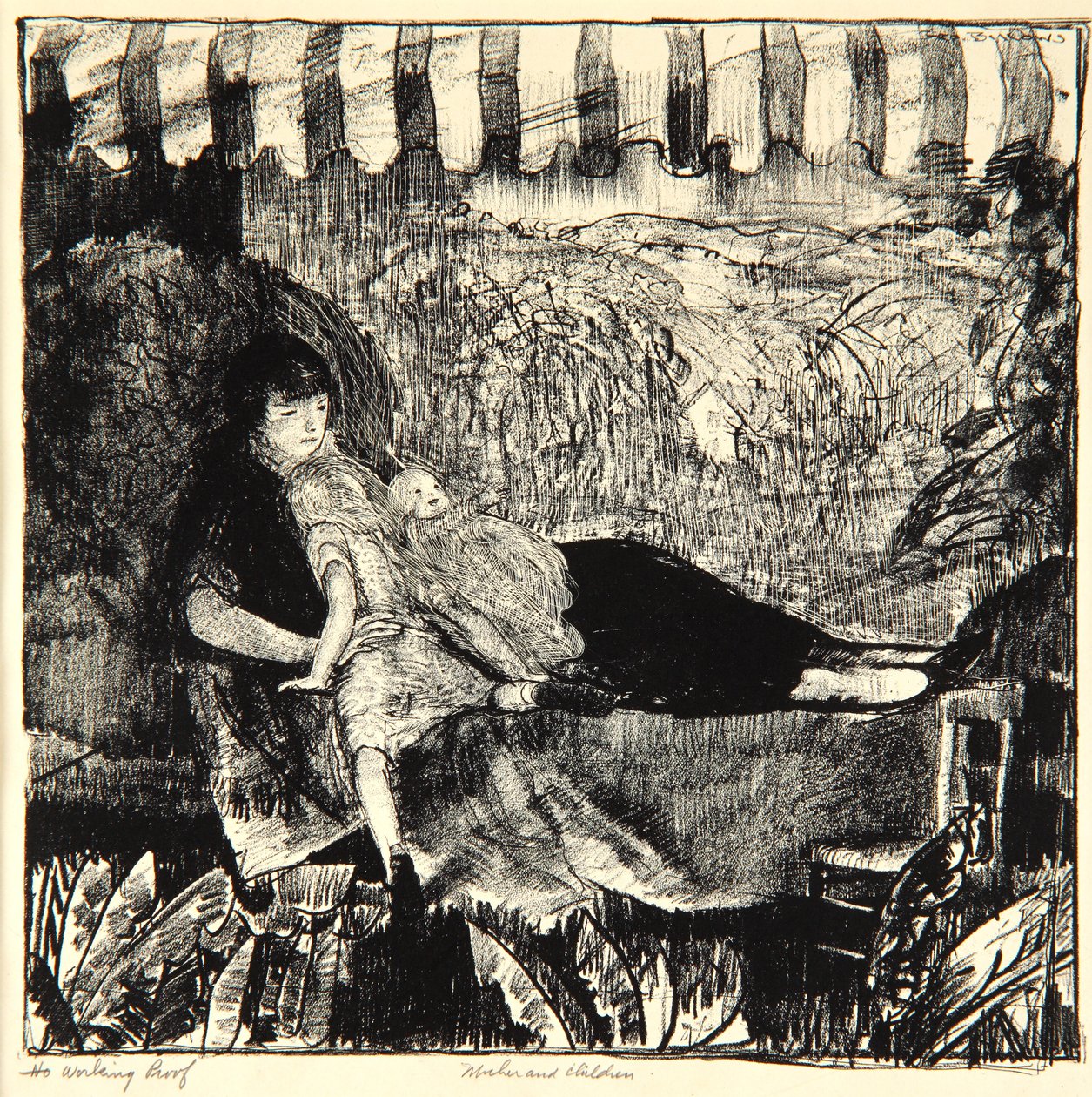 Matka i dzieci, 1916 autorstwa George Wesley Bellows