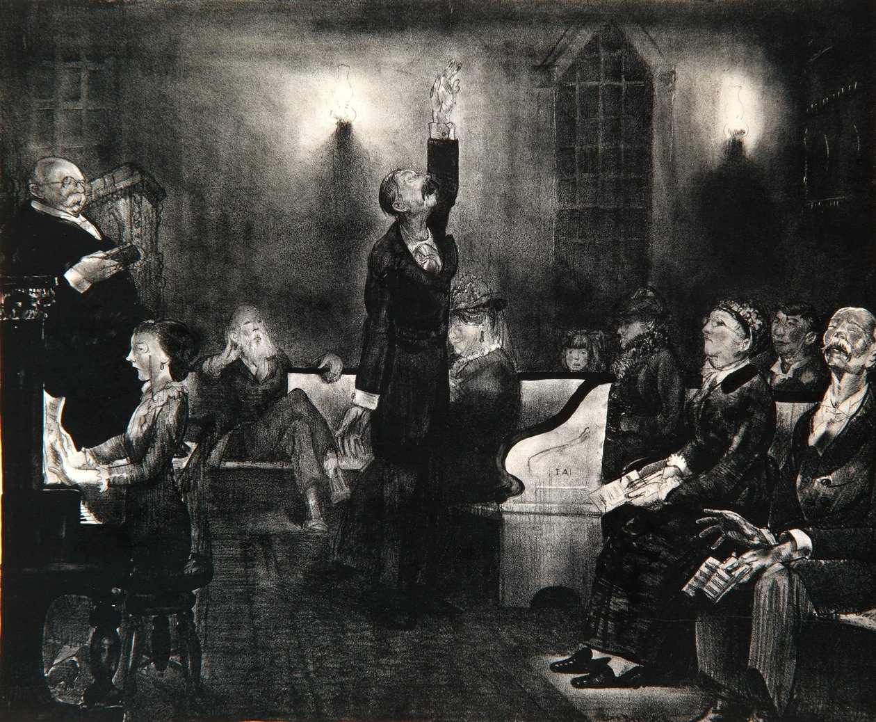 Spotkanie modlitewne, 1916 autorstwa George Wesley Bellows