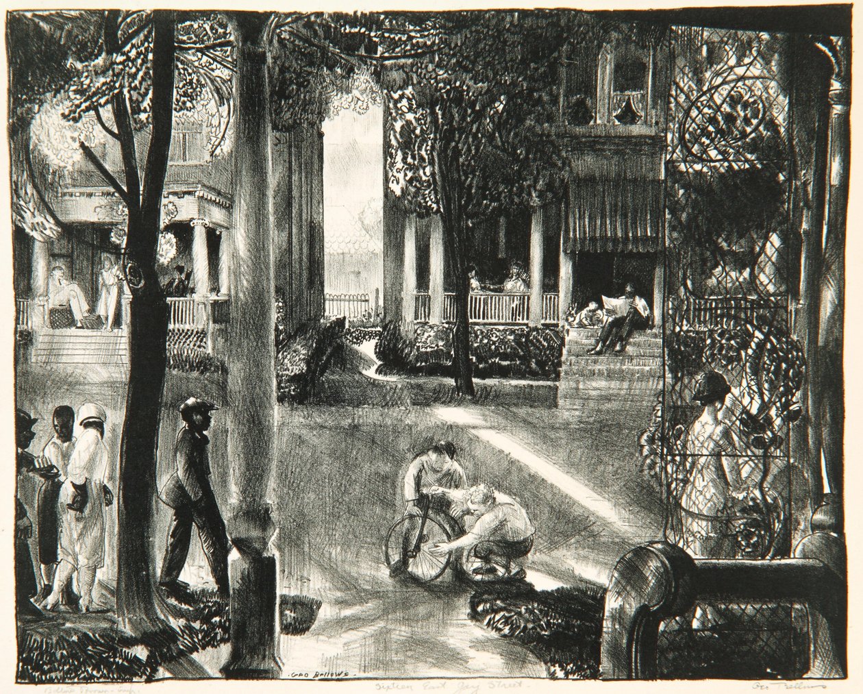 Szesnaście East Gay Street, 1923-24 autorstwa George Wesley Bellows