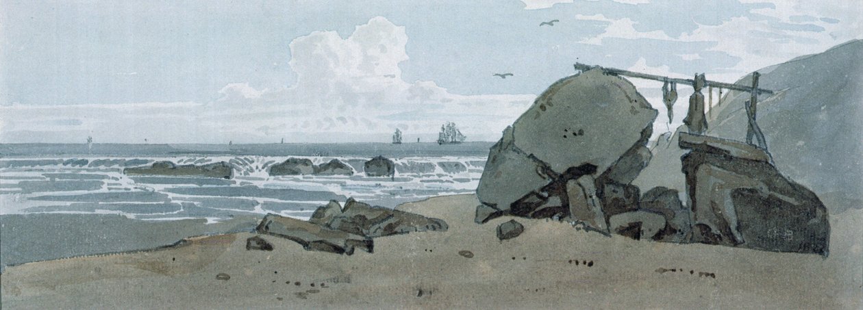 Scena na wybrzeżu, Wyspa Wight autorstwa George the Younger Barret