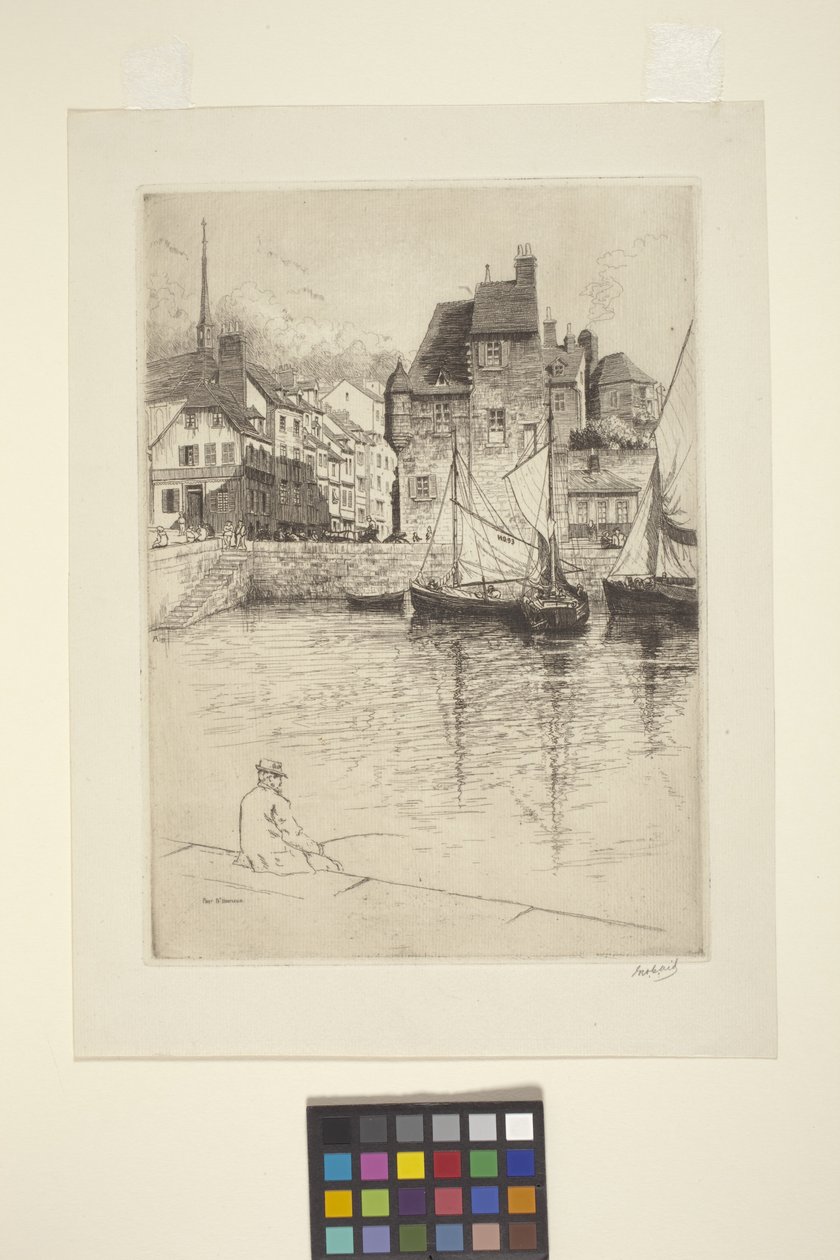 Port w Honfleur (atrament) autorstwa George Charles Aid