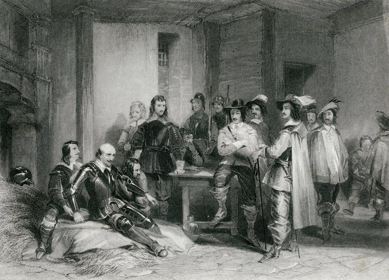 Śmierć hrabiego Lindsey (grawerowanie) autorstwa George (after) Cattermole