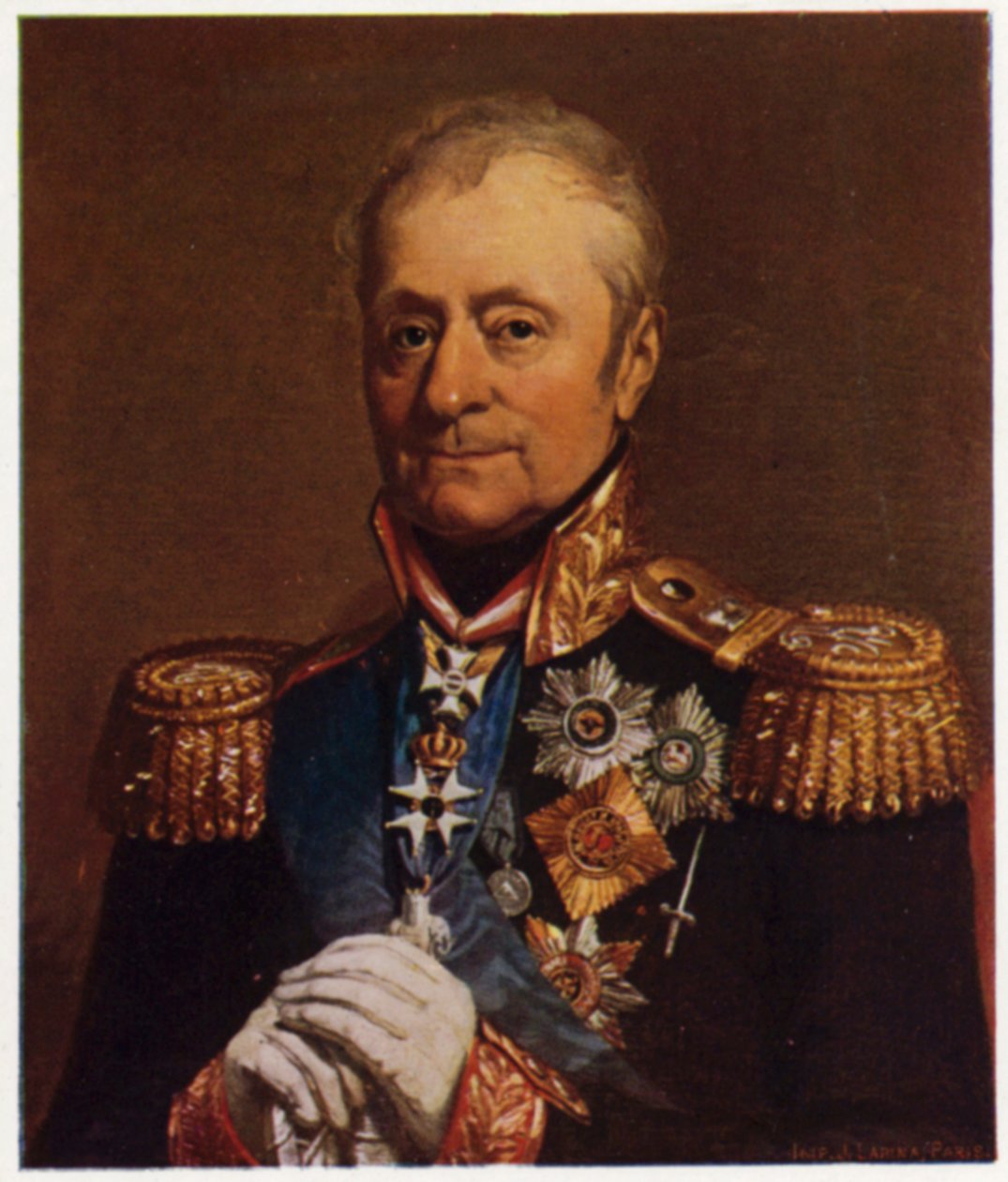 Portret generała Benigsena (kolorowa litografia) autorstwa George (after) Dawe