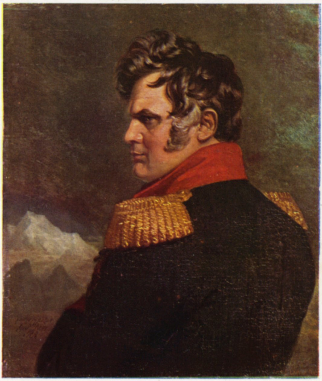 Portret generała Ermoloffa (kolorowa litografia) autorstwa George (after) Dawe