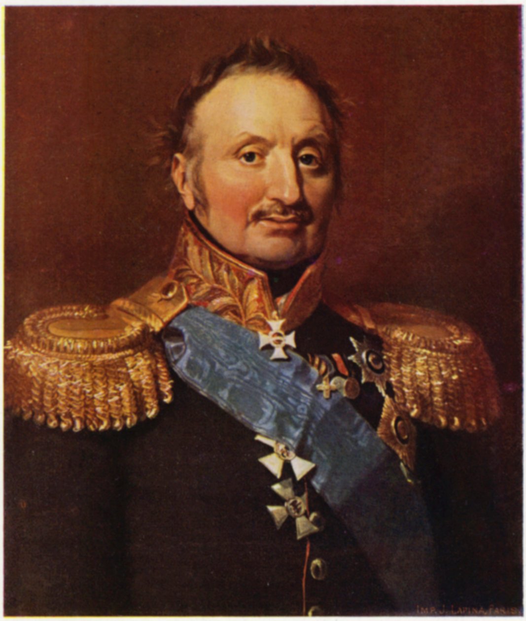 Portret generała Wittgensteina (kolorowa litografia) autorstwa George (after) Dawe