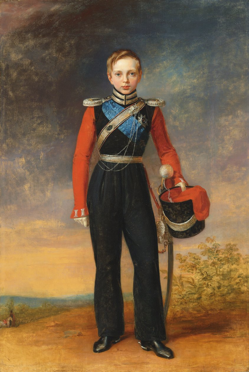 Portret Tsesarewicza Aleksandra Nikołajewicza w mundurze kozackiego szwadronu gwardii czarnomorskiej (olej na płótnie) autorstwa George (after) Dawe