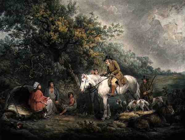 Poranek, czyli The Benevolent Sportsman, grawerowany i pub. Józefa Grozera (ok. 1755-99) autorstwa George (after) Morland