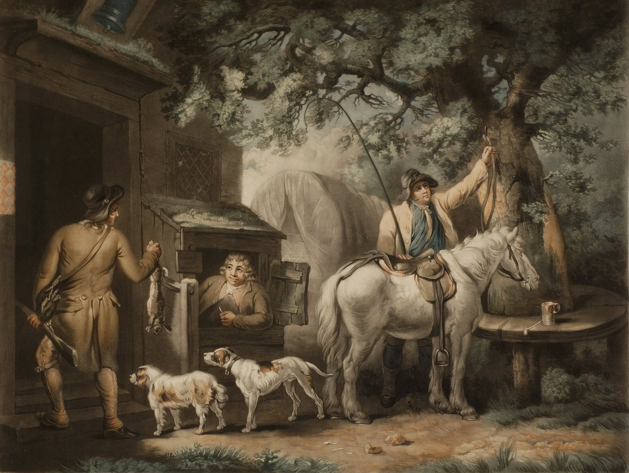 Powrót sportowca, grawerowane przez Williama Warda (1766-1826) (mezzotinta) autorstwa George (after) Morland