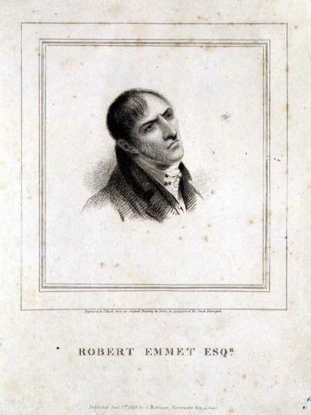 Portret Roberta Emmeta Esq. (1778-1803) sztychowany przez J. Heatha, wyd. G. Robinson, Londyn autorstwa George (after) Petrie