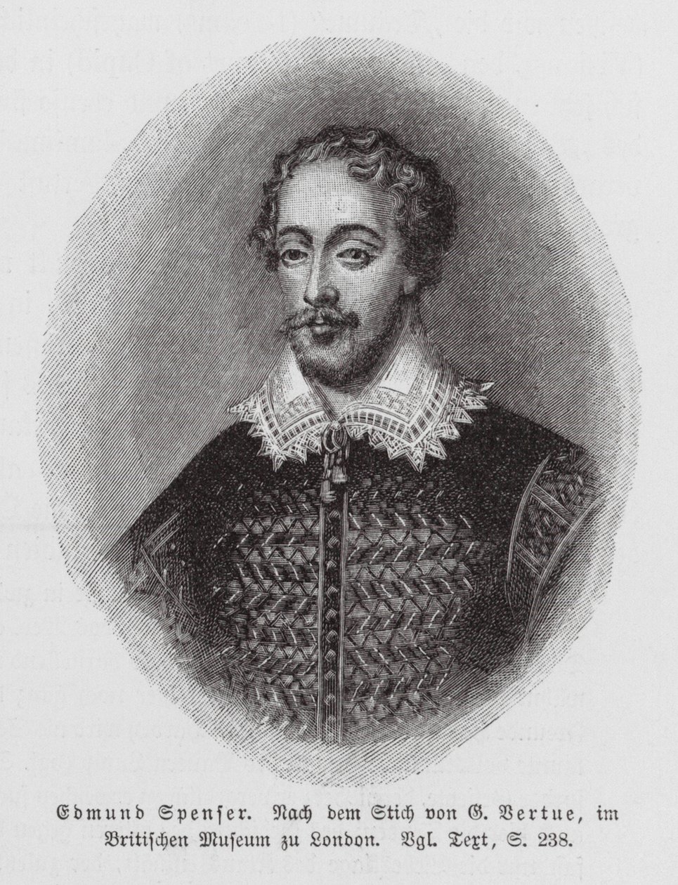 Edmund Spenser, angielski poeta (rycina) autorstwa George (after) Vertue