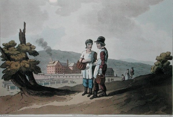 Dzieci fabryczne, z „Kostium Yorkshire” rytowane przez Roberta Havella (1769-1832) 1814 (kolor lito) autorstwa George (after) Walker