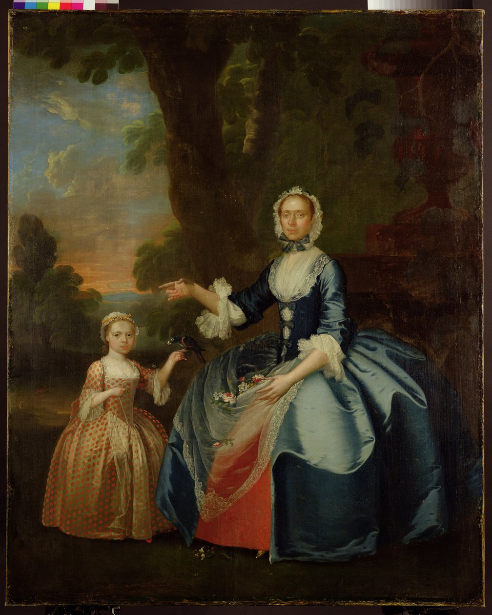 Portret pani Dawson z Retford i jej córki, ok. 1749 (olej na płótnie) autorstwa George (attr.to) Stubbs