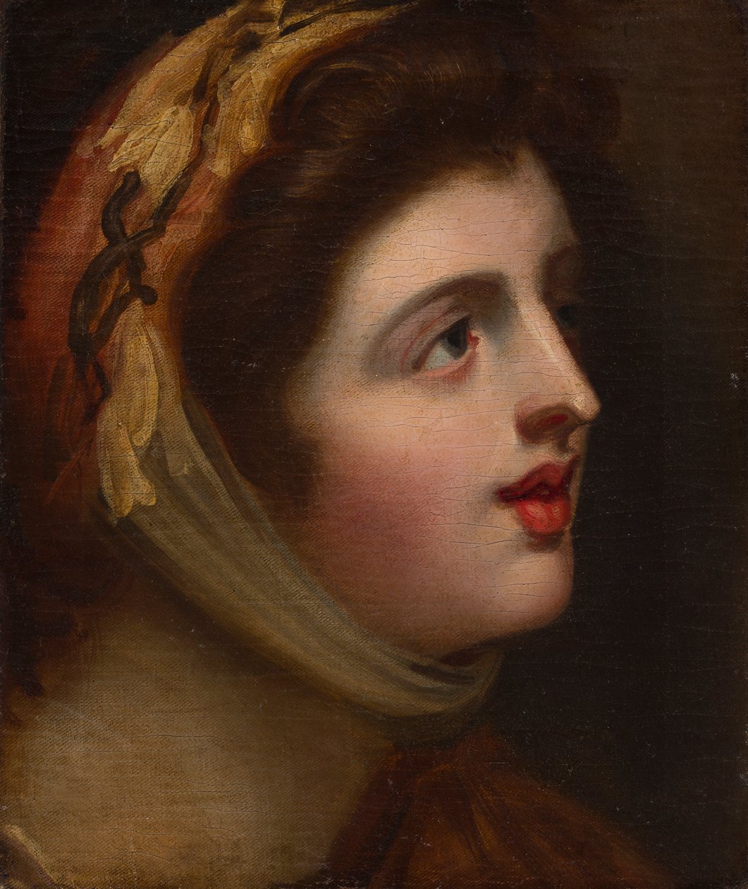 Emma Hamilton jako Sensibility (olej na płótnie) autorstwa George (studio of) Romney